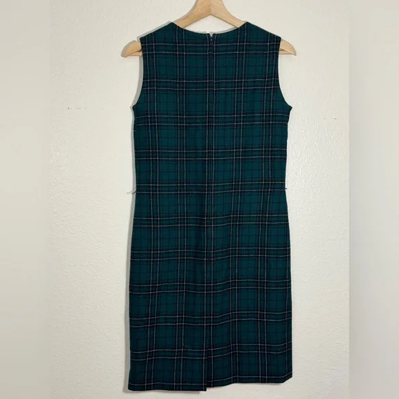 Rare Vintage 1950s–60s Pendleton Wool Green Plaid Jumper Dress Collector’s Piece - Picture 8 of 12